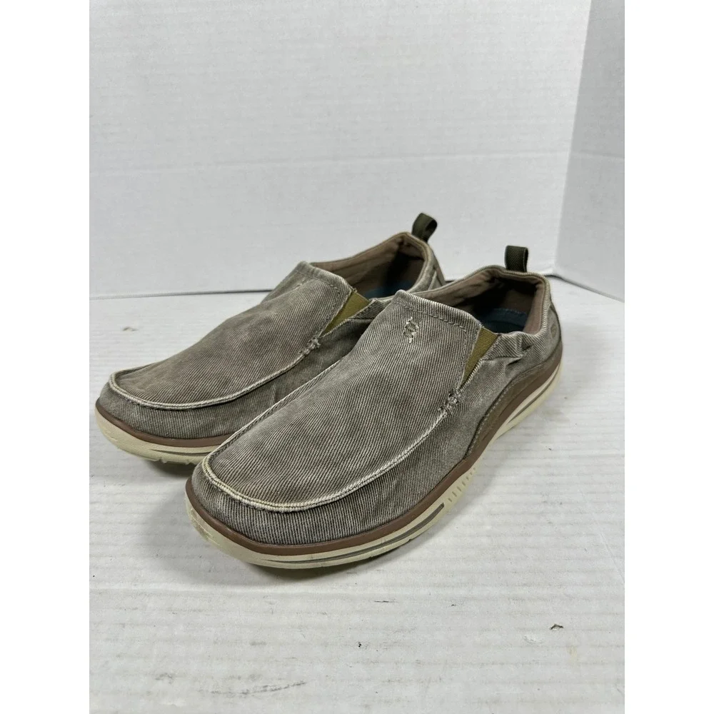 Skechers Relaxed Fit Air-Cooled Memory Foam Mens Slip On Loafers Taupe‎ 64654 11